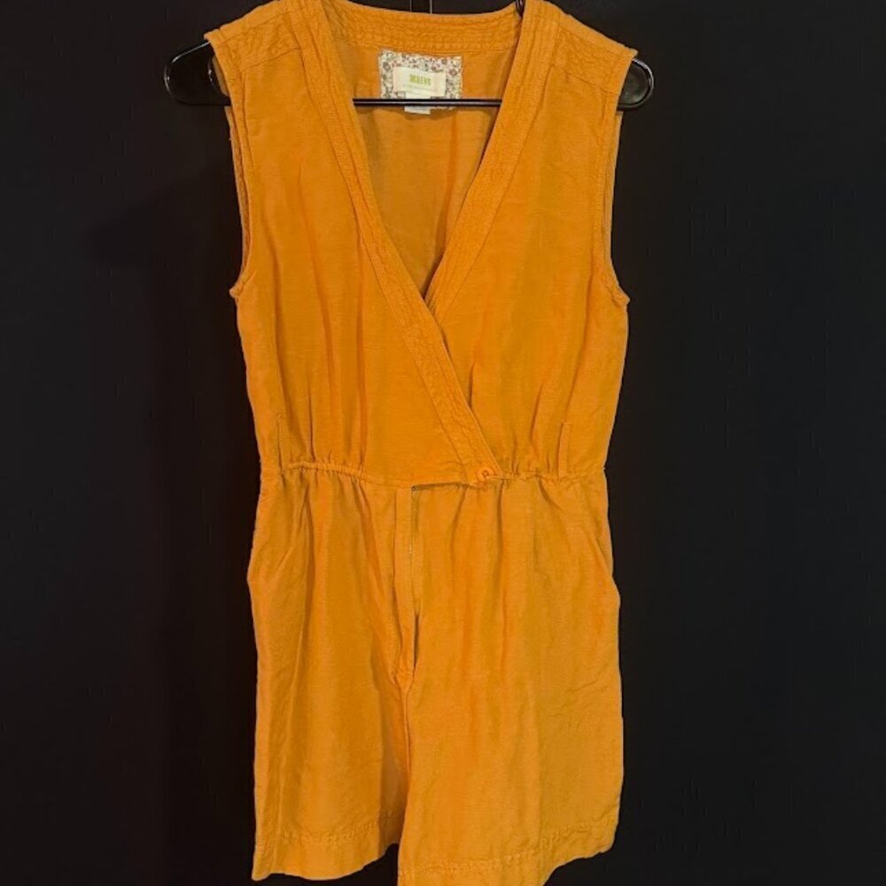 Anthropologie Maeve Luana Linen Blend Romper